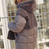 Зимова куртка з вставками з екохутра бежева | 101027 9 Зимова куртка з вставками з екохутра бежева | 101027